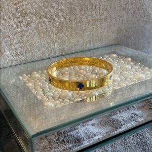 Ace of Spades Bangle Bracelet Gold Blue Spades